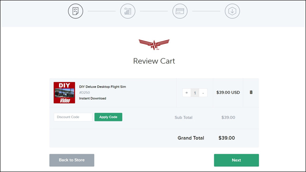 Review your choice at the Shopping Cart screen and click “Next”