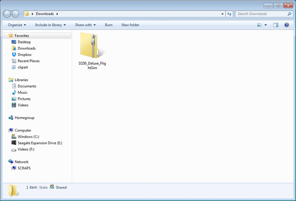 Right click the zip file and extract the contents. Windows will create a new folder with the extracted contents
